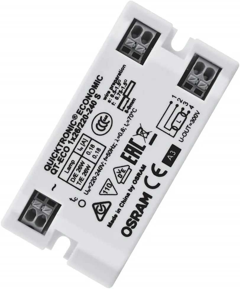 Bild von OSRAM QUICKTRONIC ECONOMIC elektronisches Vorschaltgerät QT-ECO 1X26/220-240 S in Weiß