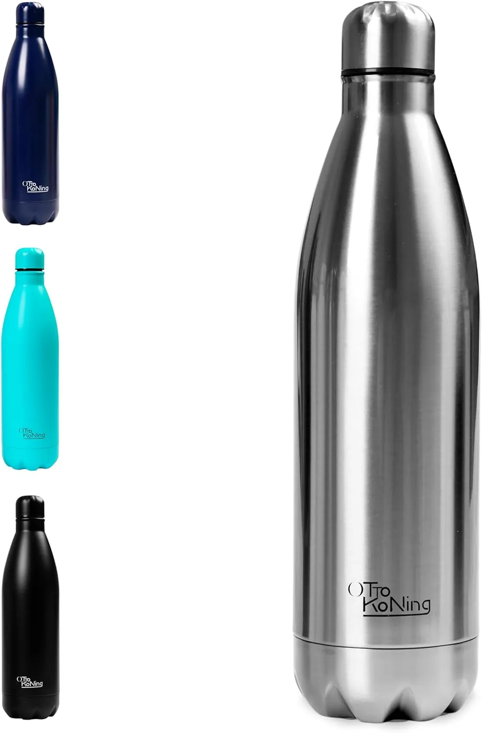 Bild von Otto Koning Edelstahl Trinkflasche mit doppelwandiger Vakuumisolierung, hält Getränke 24 Stunden kalt und 12 Stunden heiß, auslaufsicher und BPA-frei