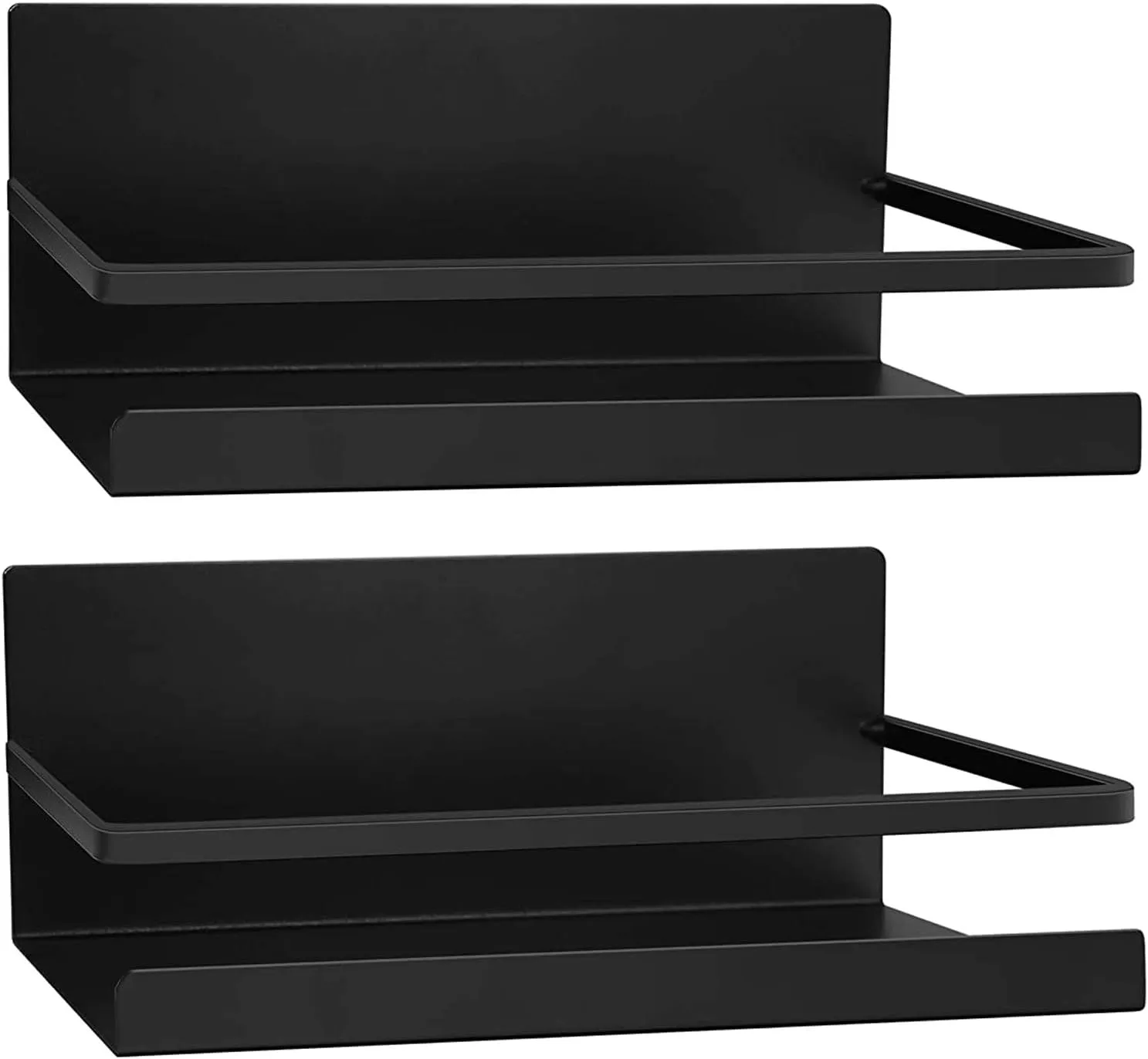 Bild von Ouinne 2er Set Kühlschrank Regal aus Magnet für Gewürze und Küchenorganisation in Schwarz