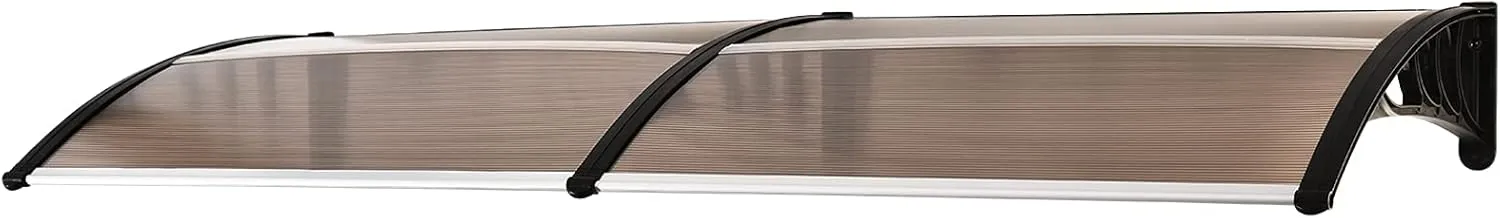 Bild von Outsunny Pultvordach für Haustüren in Braun mit den Maßen 75x195x23 cm aus 5 mm Polycarbonat für Sonnenschutz und Regenschutz