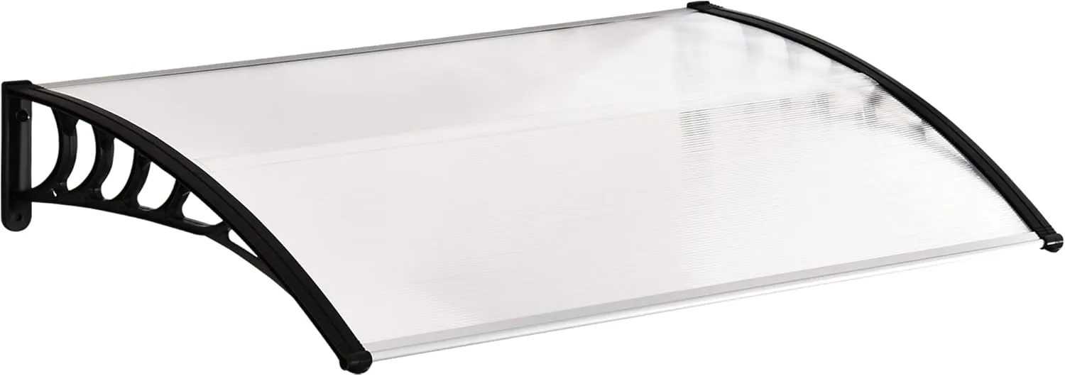 Bild von Outsunny Vordach für Haustüren 90 x 150 cm aus Polycarbonat mit UV-Schutz in Weiß