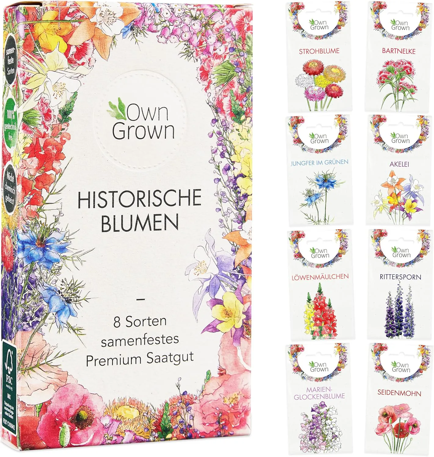 Bild von OwnGrown Blumensamen-Set mit 8 historischen Sorten