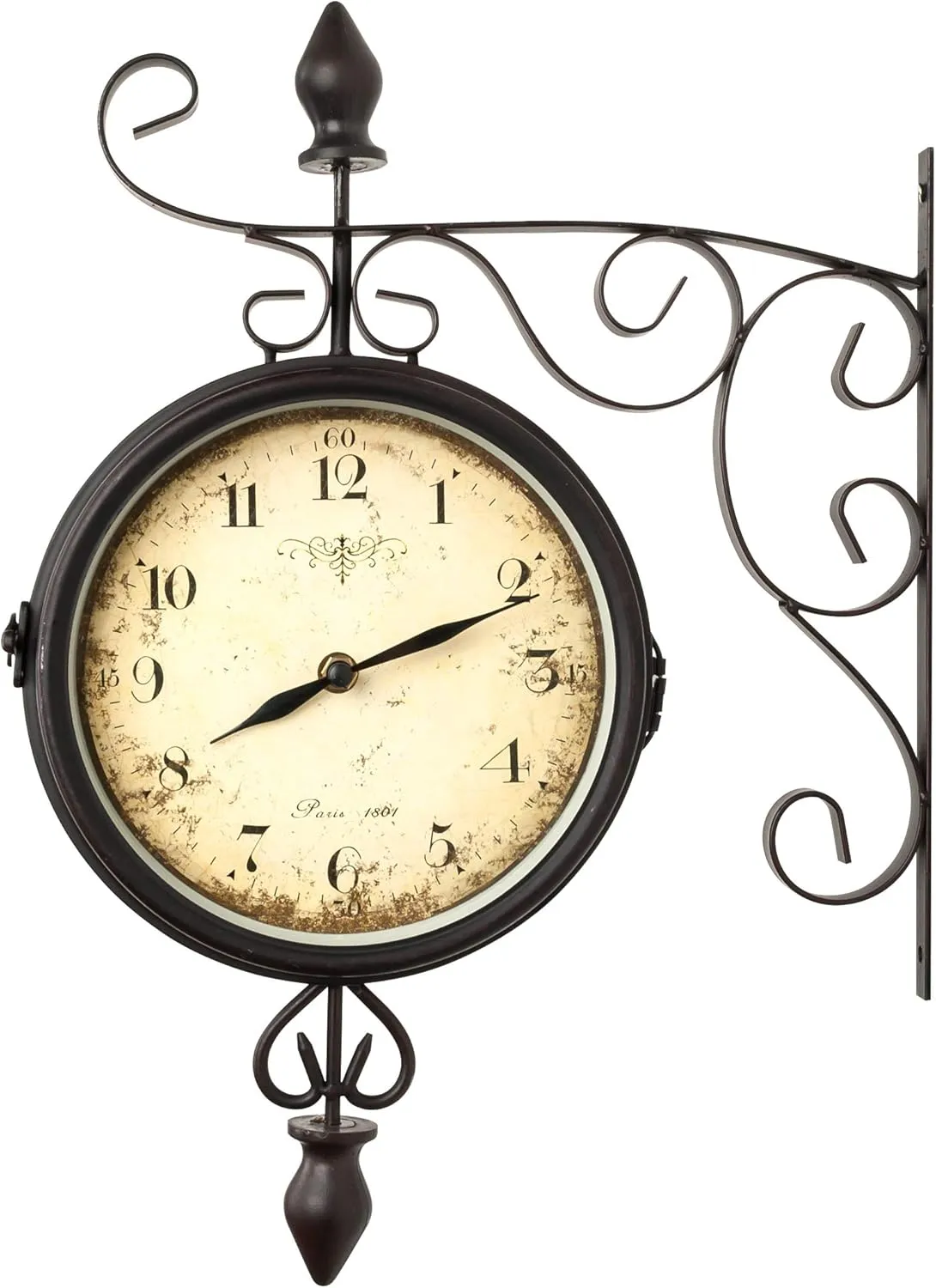 Bild von Pajoma antike Wanduhr mit beidseitigem Ziffernblatt, Maße 43 x 31 x 9 cm