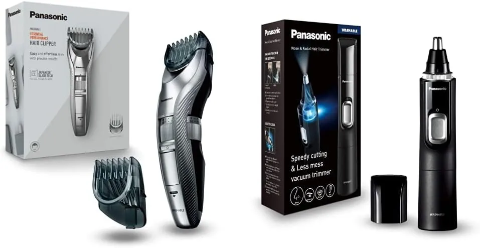 Bild von Panasonic Bart- und Haarschneider ER-GC71 mit 39 Längeneinstellungen und Nasen-Ohr-Trimmer ER-GN300K503 in Schwarz