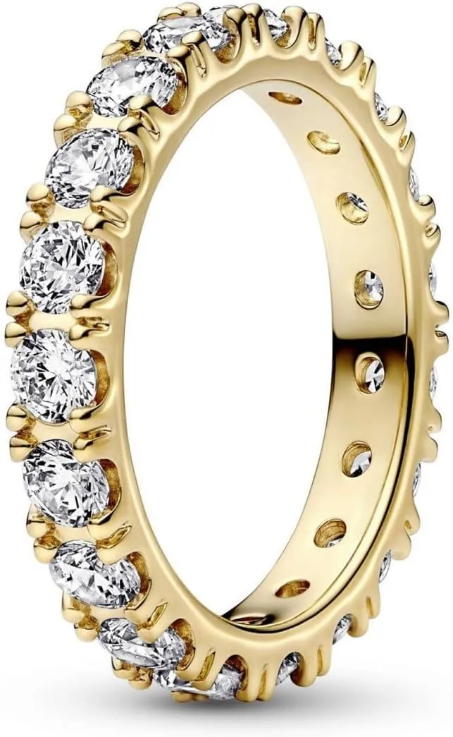 Bild von PANDORA Timeless Ewigkeitsring aus 14-karätigem Gold mit klaren Cubic Zirkonia