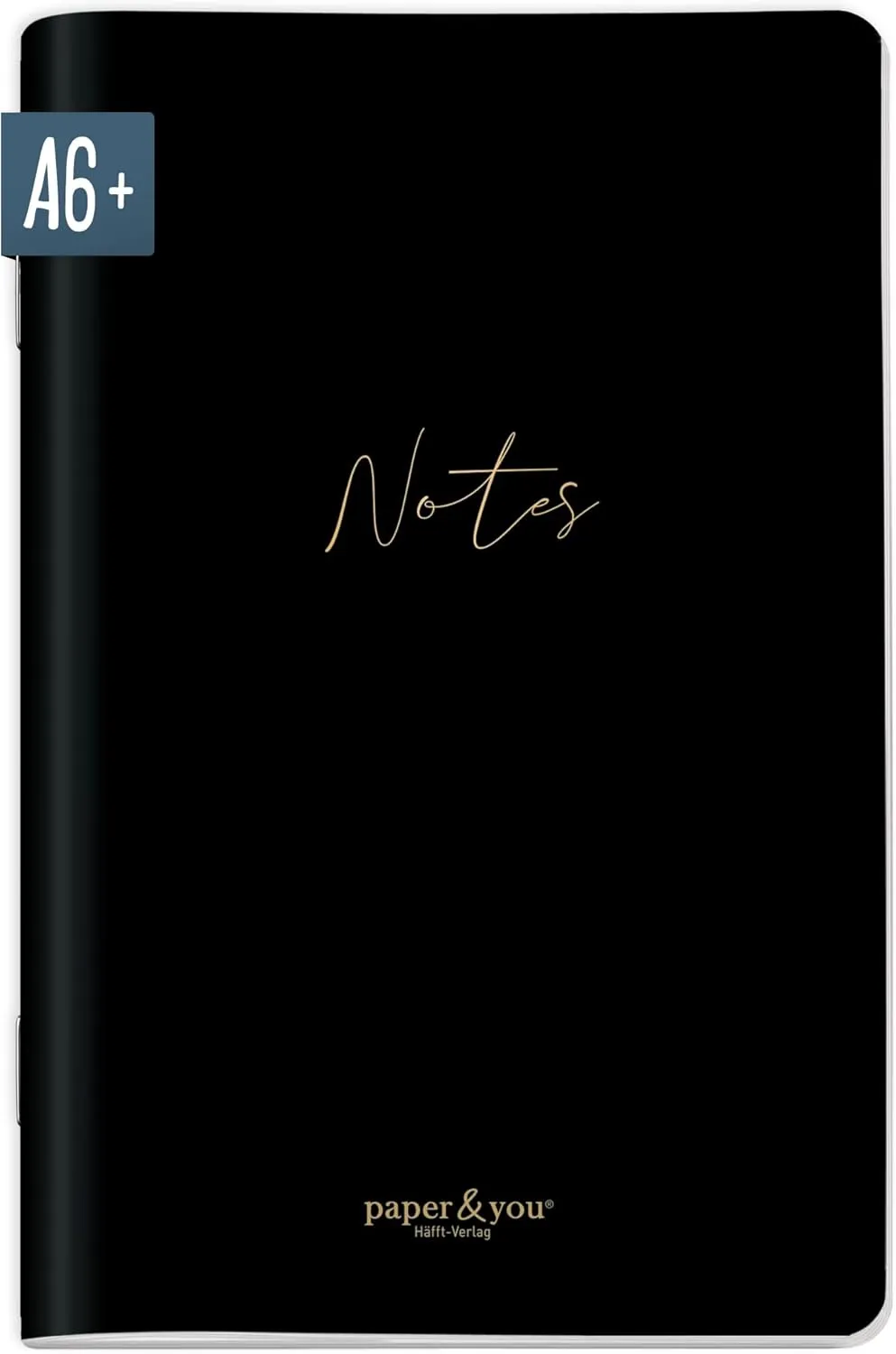 Bild von paper&you Notizheft A6+ Black Edition mit 64 Seiten, nachhaltig und klimafreundlich