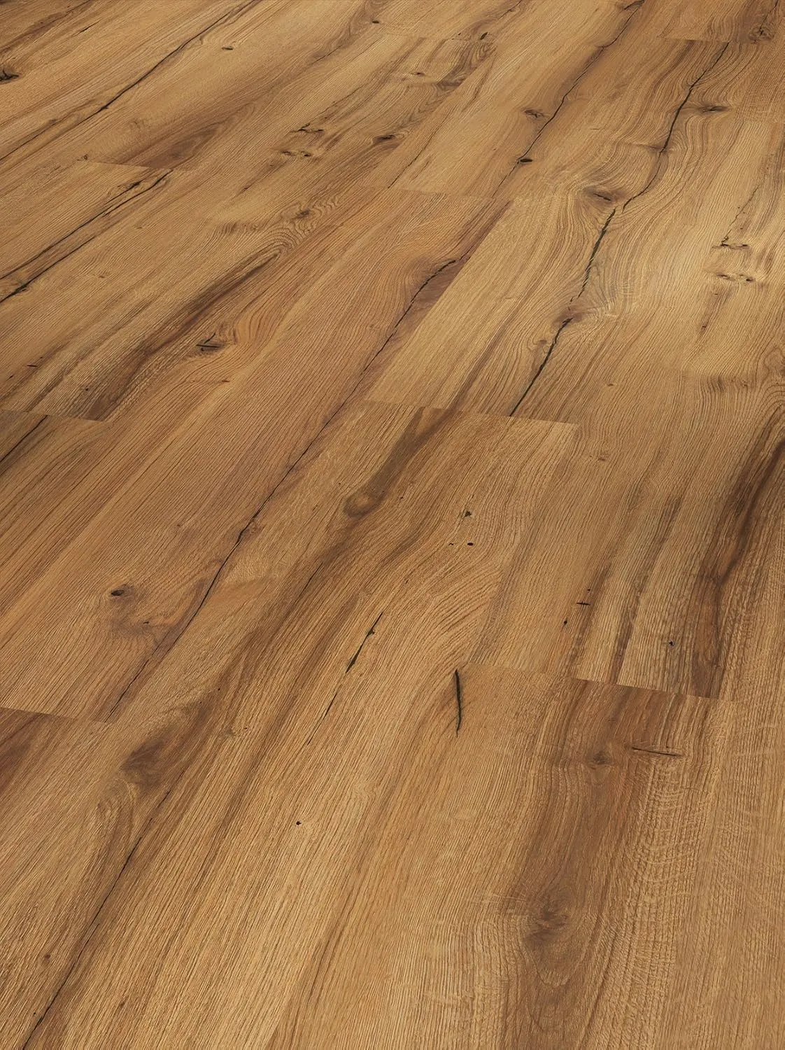 Bild von Parador Laminatboden Basic 400 in Eiche History mit seidenmatter Struktur als Landhausdiele