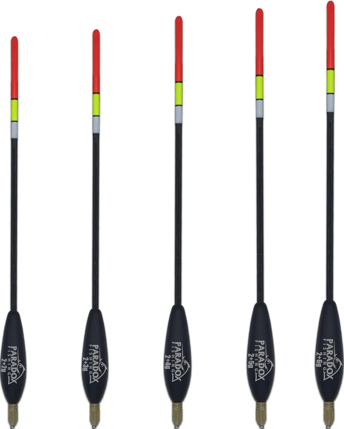 Bild von Paradox Fishing Waggler Set mit 5 Posen von 2 bis 8 Gramm für das Angeln