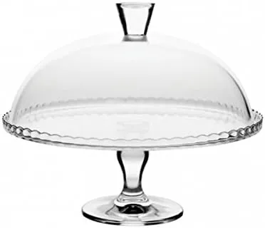 Bild von Pasabahce 95200 Servierteller mit Fuß und Kuppel, 32,5 cm, ideal für Desserts und Torten