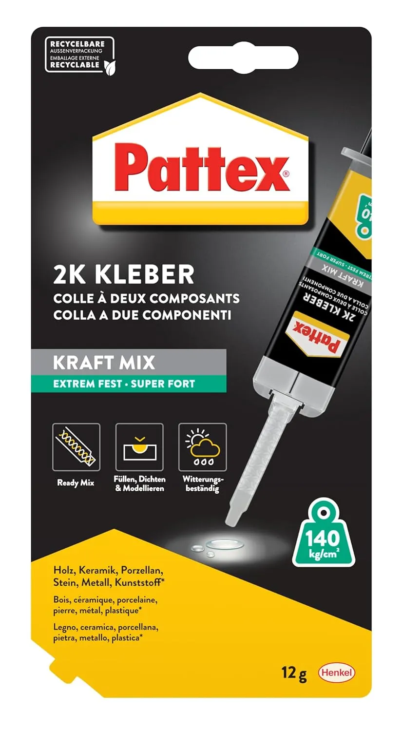 Bild von Pattex Kraft-Mix Extrem Fest Epoxidharz Kleber mit hoher Endfestigkeit, 12 g