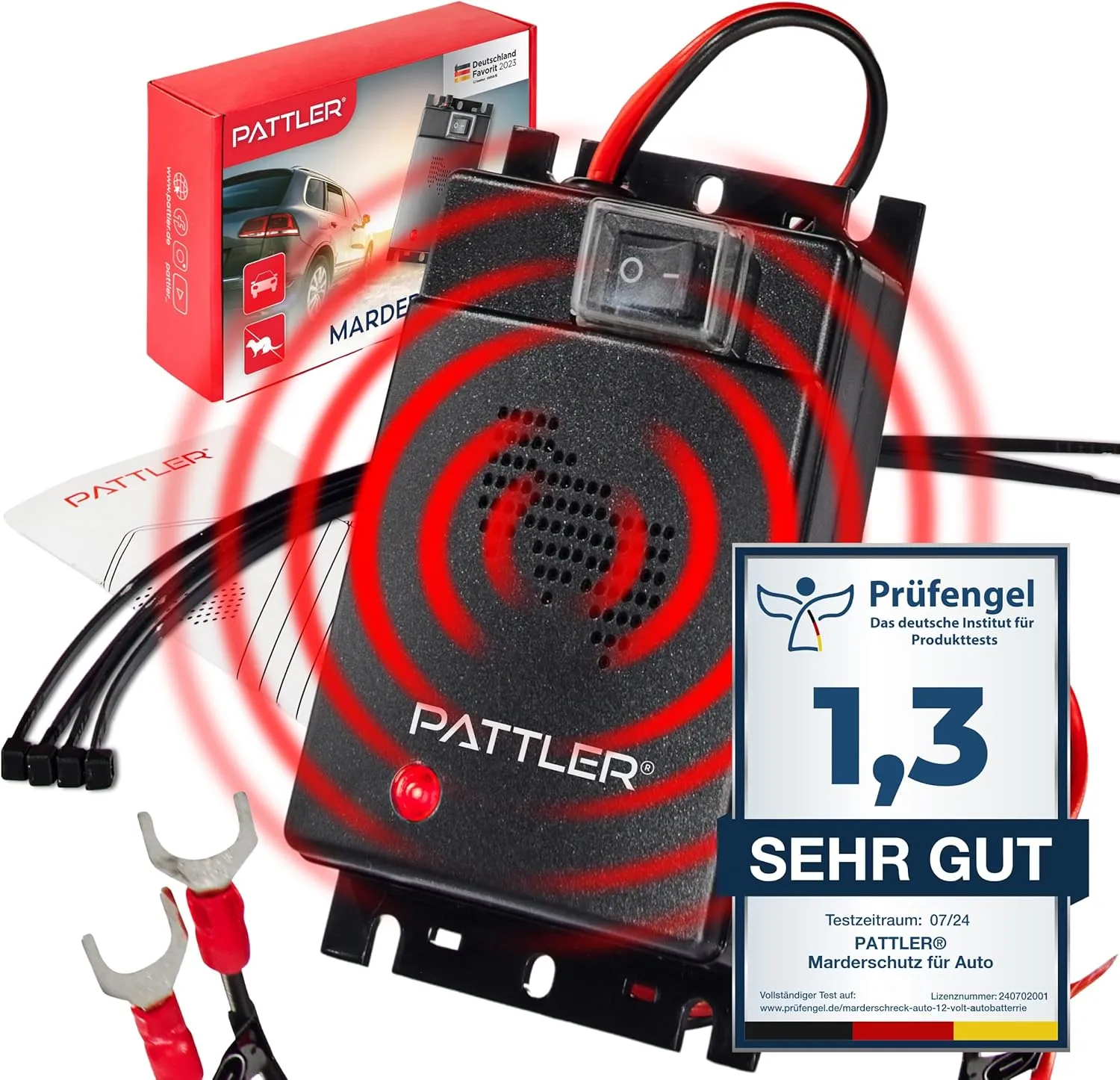 Bild von PATTLER Marderschreck für Autos mit 12V Anschluss und Ultraschall zur effektiven Marderabwehr im Motorraum