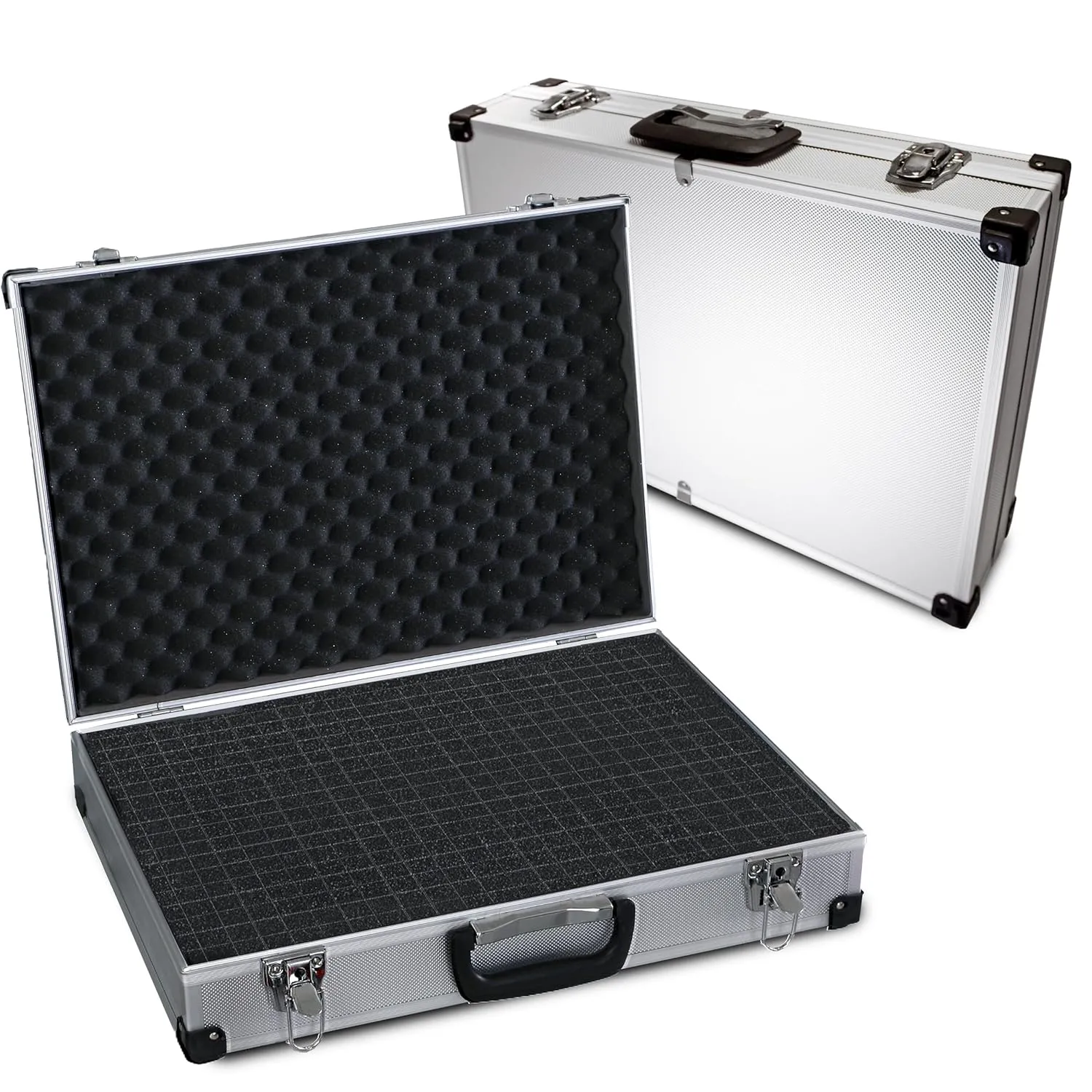 Bild von PeakTech 7270 Flightcase mit gepolstertem Schaumstoff und abschließbarem Design, tragbare Aluminiumbox in extragroßer Größe von 500 x 350 x 120 mm