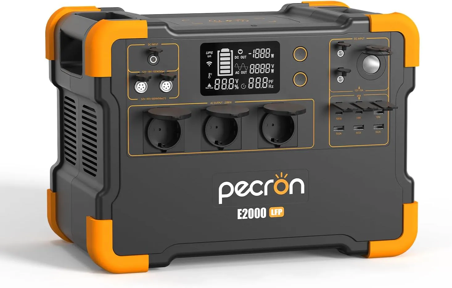 Bild von Pecron E2000LFP tragbare Powerstation mit 1920 Wh LiFePO4 Batterie und 2000 W AC Ausgängen für Reisen und Camping