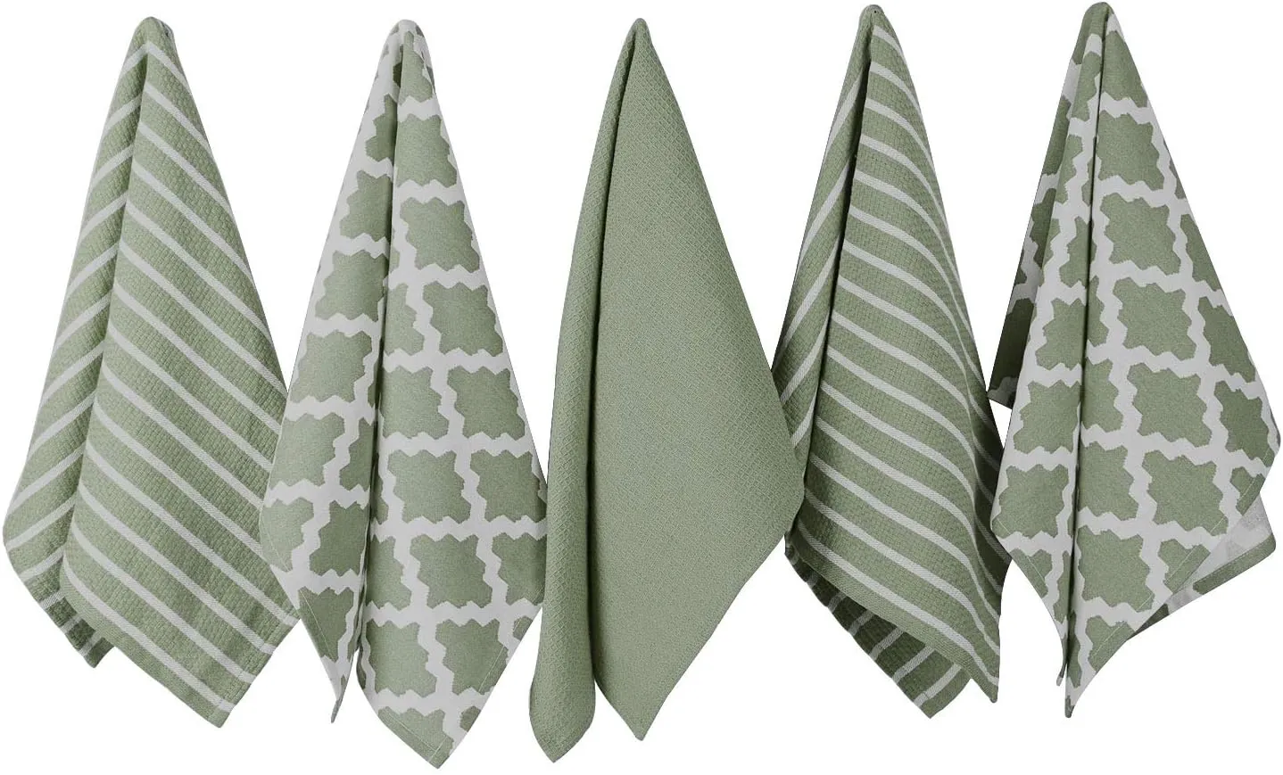 Bild von Penguin Home 5er-Set Geschirrtücher aus 100% Baumwolle in Salbei, 65 x 45 cm, maschinenwaschbar
