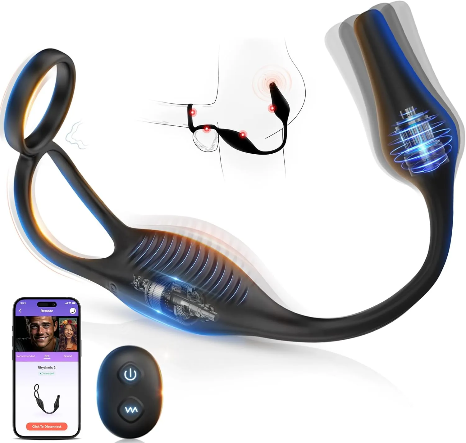 Bild von Penisring für Männer mit Prostata Stimulation und 7 Vibrationsmodi