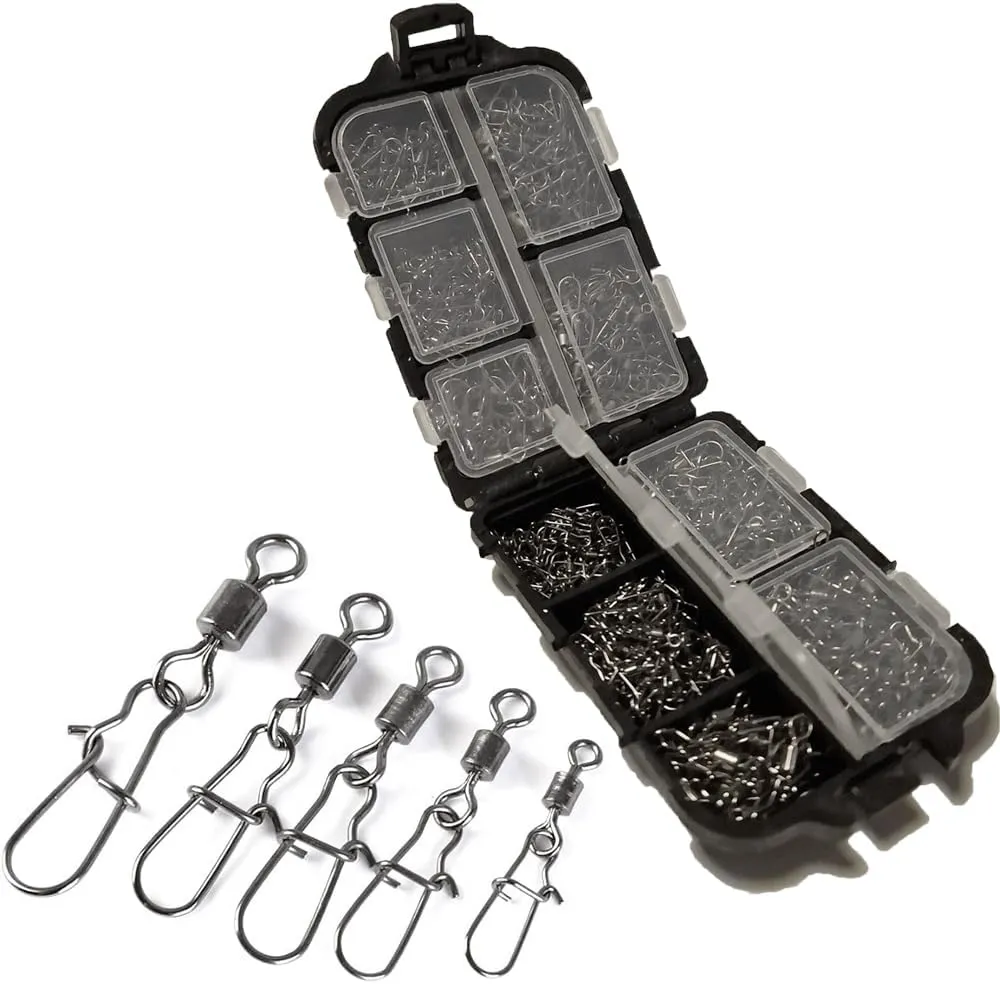 Bild von Perch n Pike Angelwirbel Set mit 125 Teilen und Box, geeignet für Spinnfischen auf Forellen, Barsch, Zander und Hecht, Tragkraft von 8 bis 28 kg