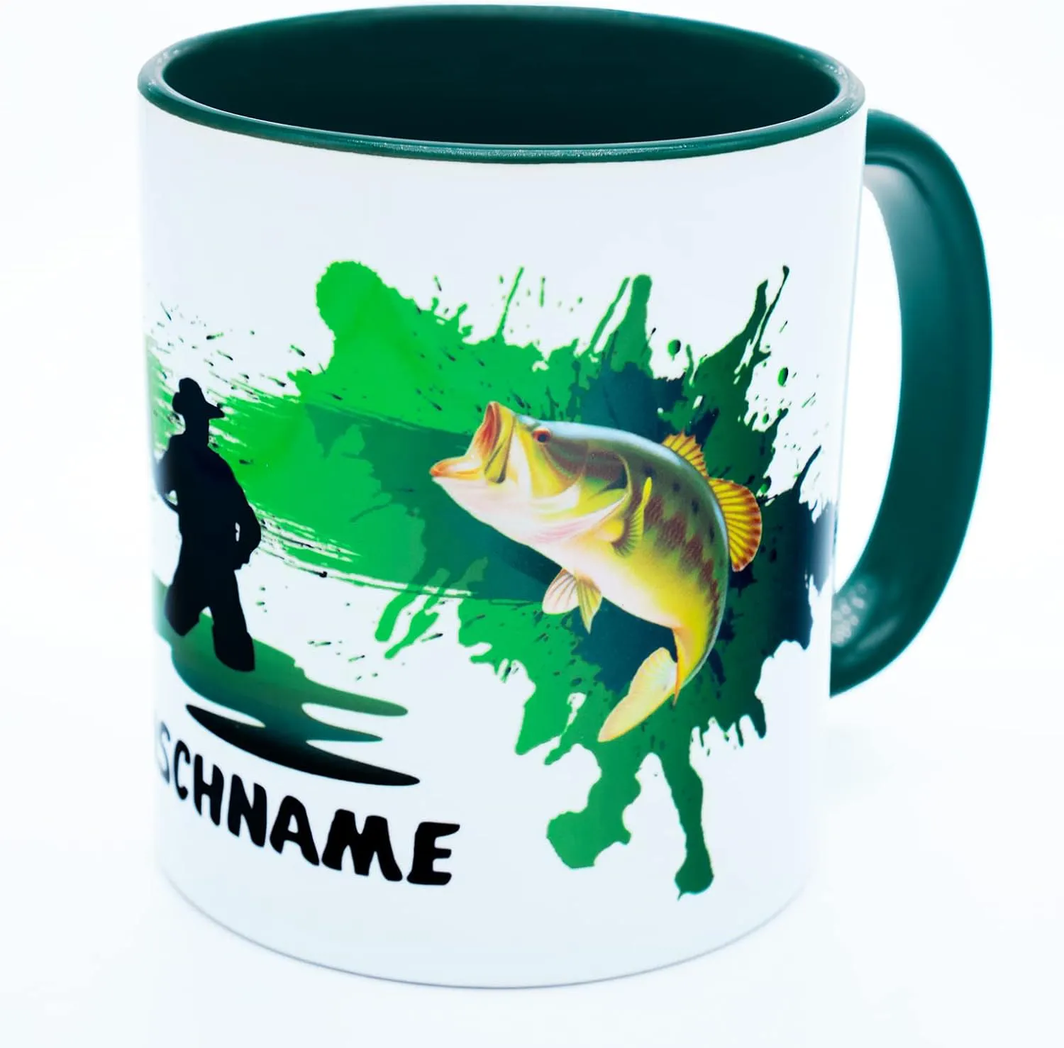 Bild von Personalisierte Angler Tasse mit Wunschname und Fischer Motiv