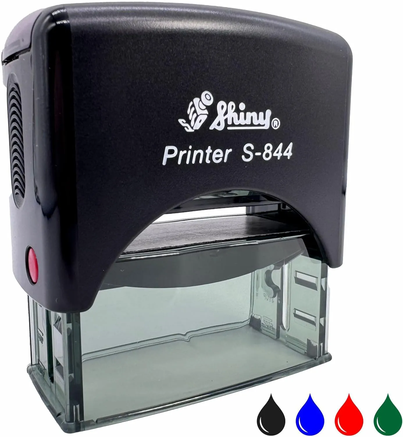 Bild von Personalisierter selbstfärbender Stempel in Schwarz oder Weiß mit Wunschtext, geeignet als Namens-, Adress- oder Firmenstempel, Größe 10x26 mm