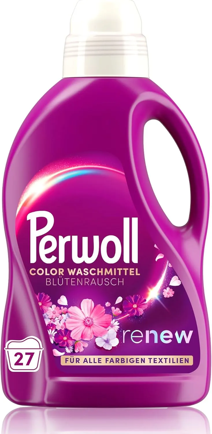 Bild von Perwoll Blütenrausch Waschmittel für 27 Waschladungen, sanfte Reinigung und Farbauffrischung für alle farbigen Textilien mit Dreifach-Renew-Technologie