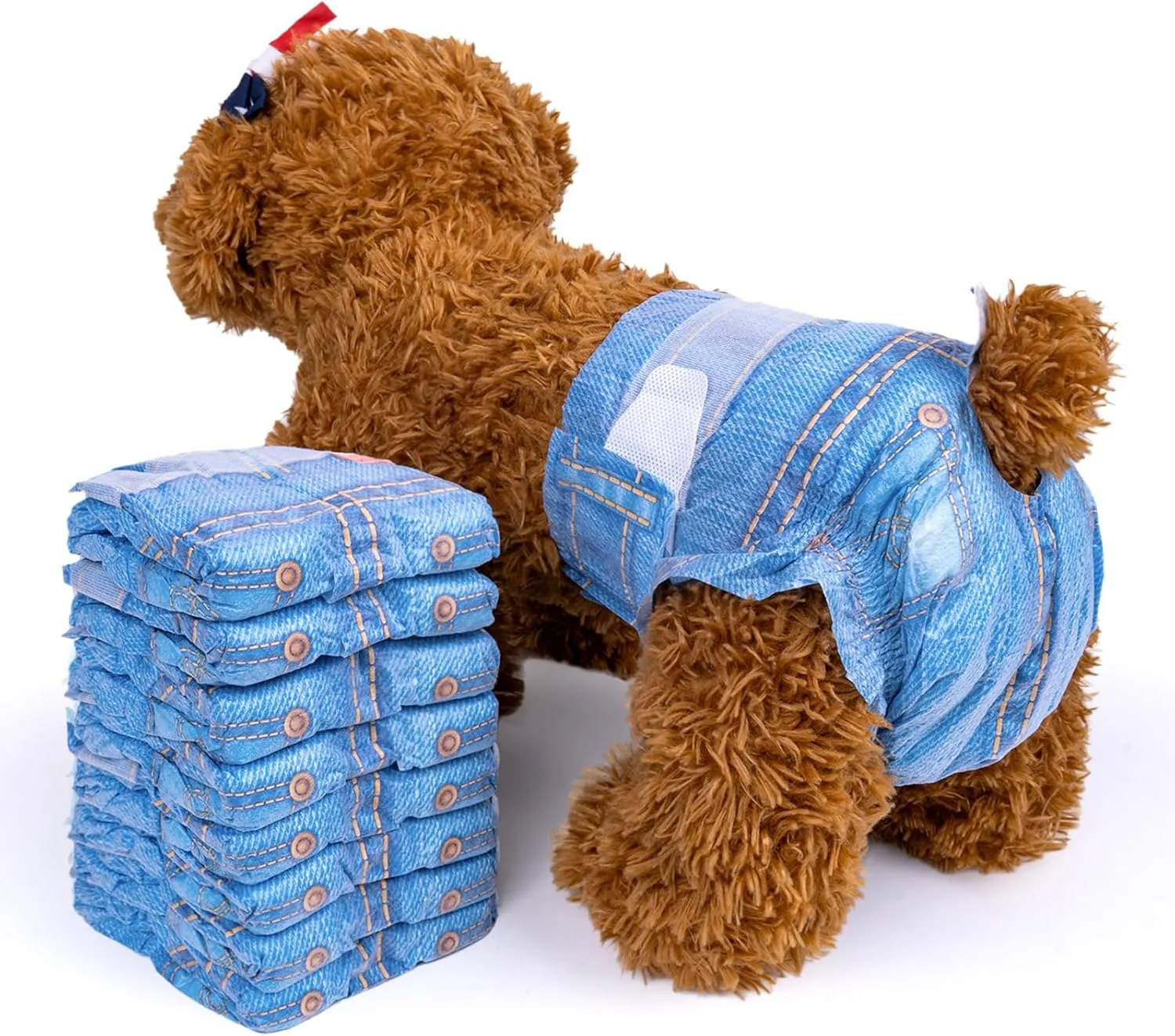 Bild von Pet Soft Hundewindeln im Denim-Stil für Hündinnen, 24 Stück