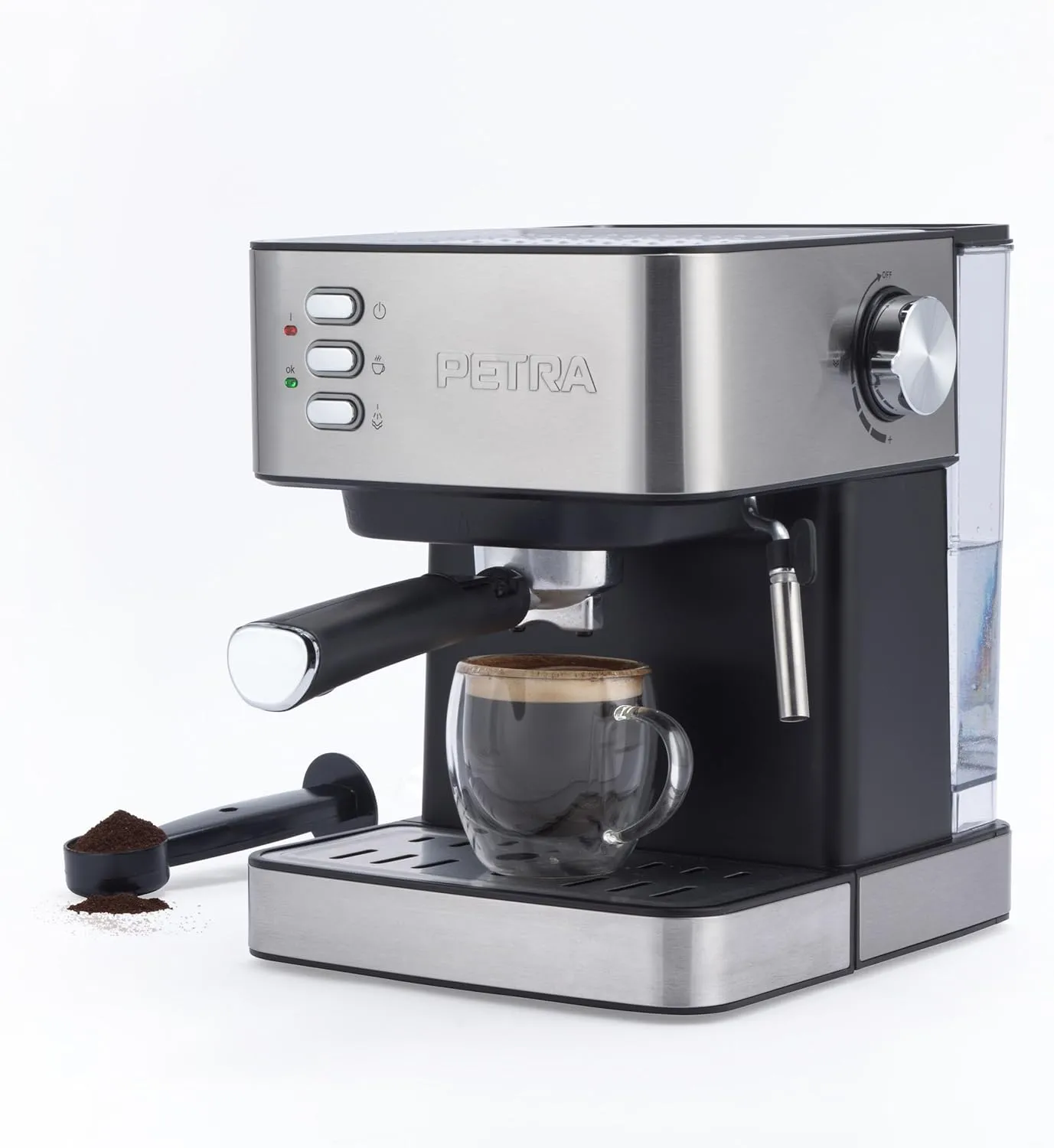Bild von Petra PT6137VDE Espressomaschine mit Milchaufschäumer und 15-Bar Druckpumpe, 1.6L Wassertank und Zubehör