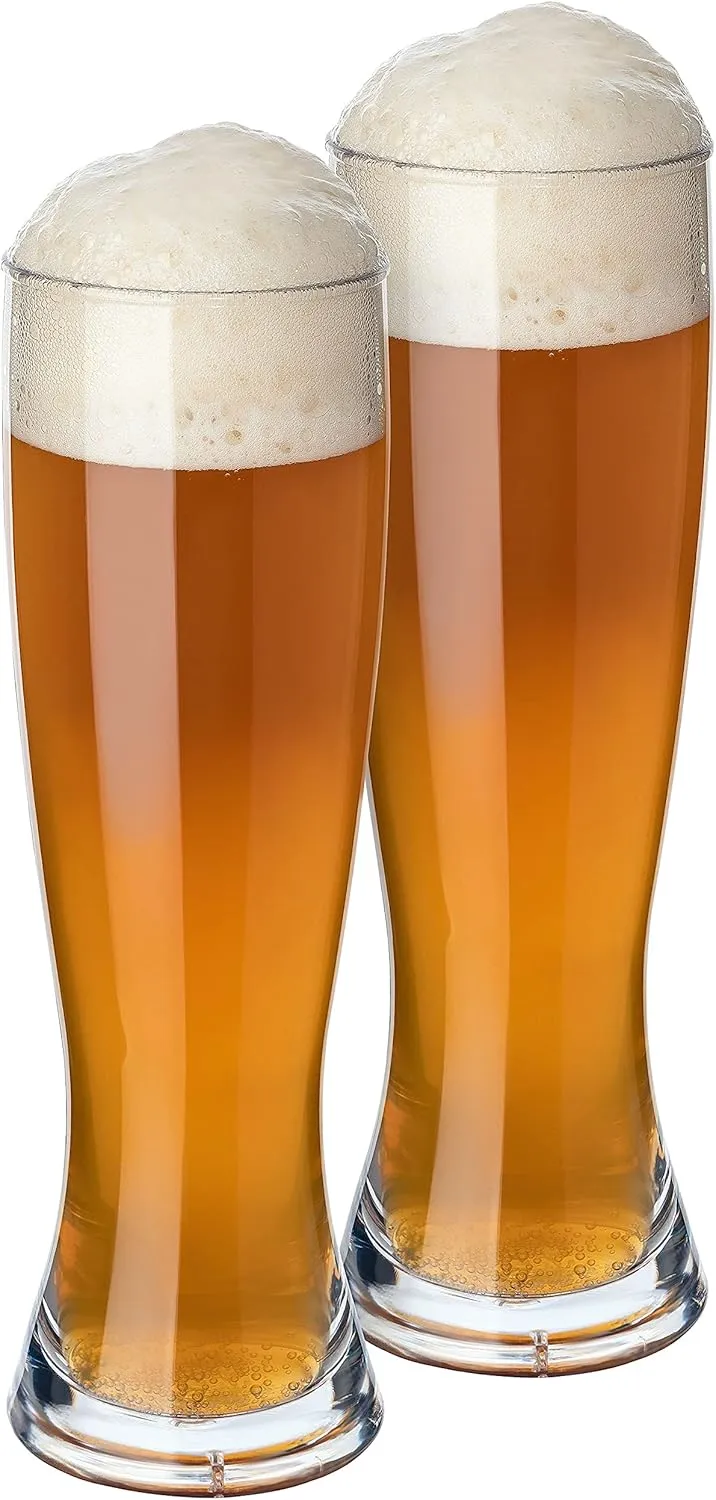 Bild von Pfalzkind PREMIUM Weizenbiergläser aus bruchsicherem Kunststoff im 2er Set, spülmaschinenfest und BPA-frei, ideal für Camping und Bars