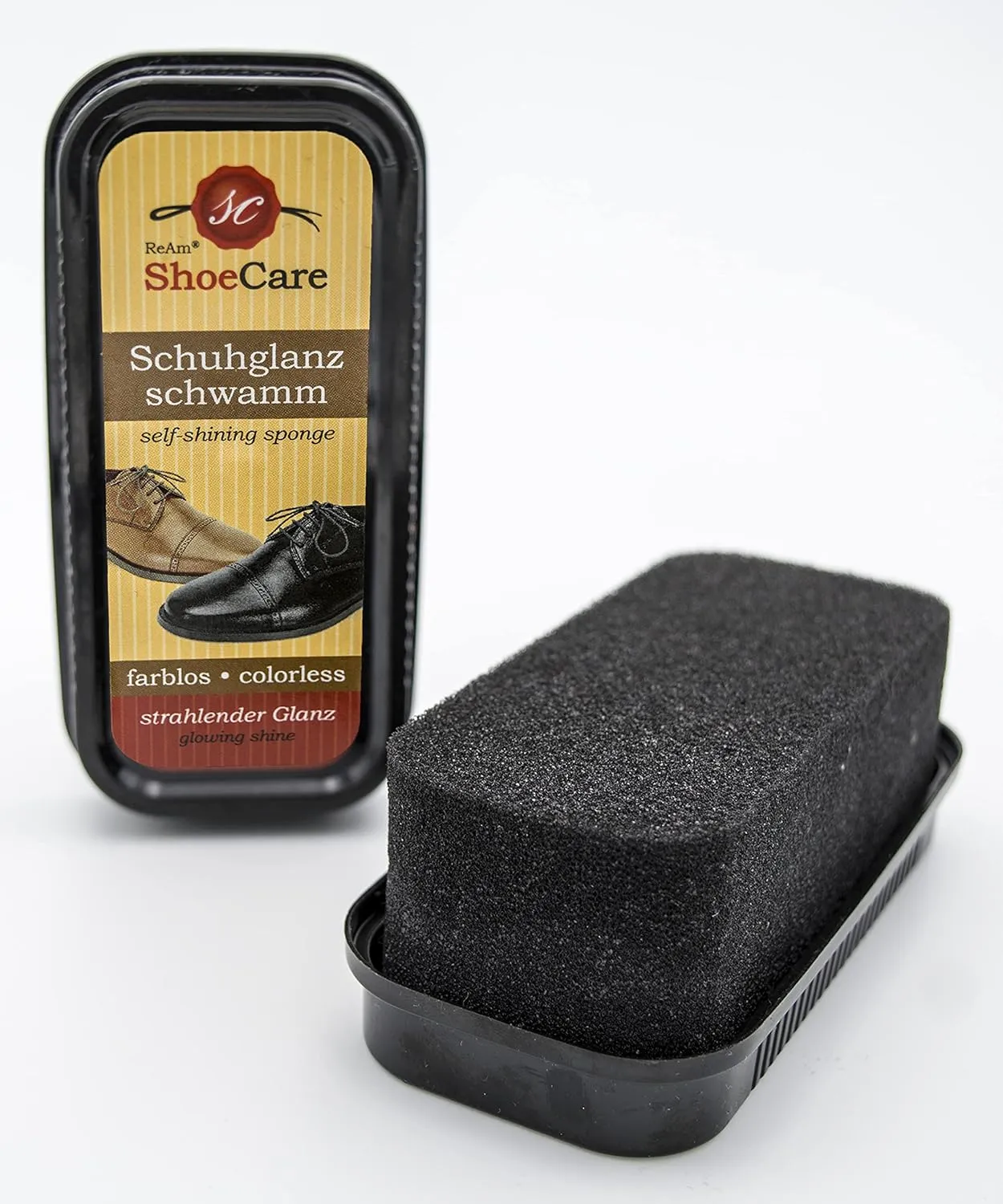Bild von Pharmamedico ReAm Schuhputzschwamm farblos für perfekten Glanz und Pflege von Glattlederschuhen