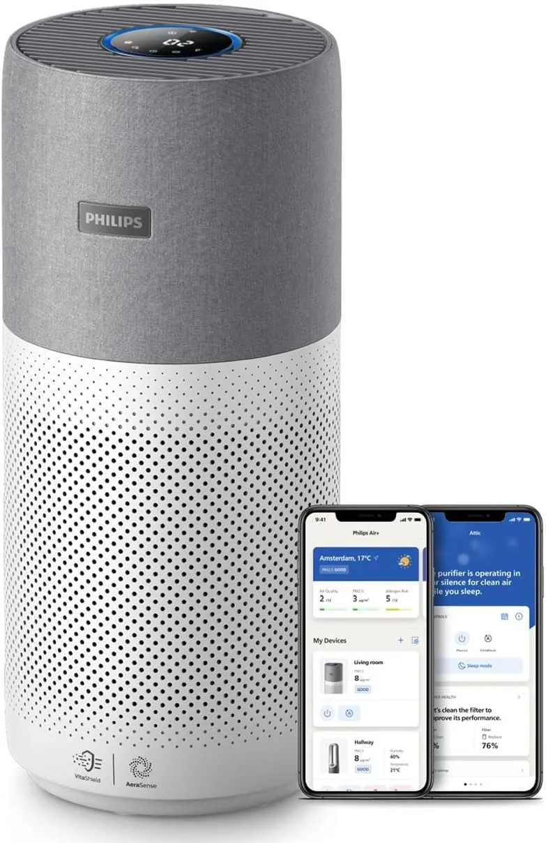 Bild von Philips 4000i Luftreiniger mit App-Steuerung für Räume bis 158 m², 4 Geschwindigkeiten und Schlafmodus, Modell AC4236/10