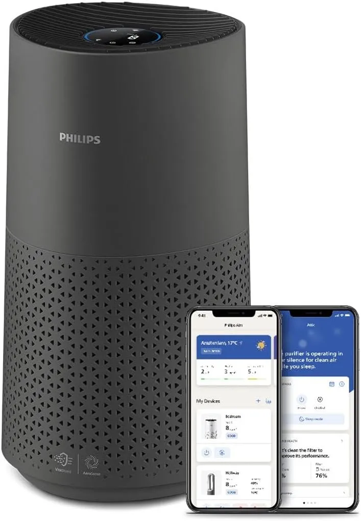 Bild von Philips AC1715/11 Luftreiniger Serie 1000i für Räume bis 78 m², entfernt Keime, Staub und Allergene, mit Schlafmodus, in Grau und Schwarz