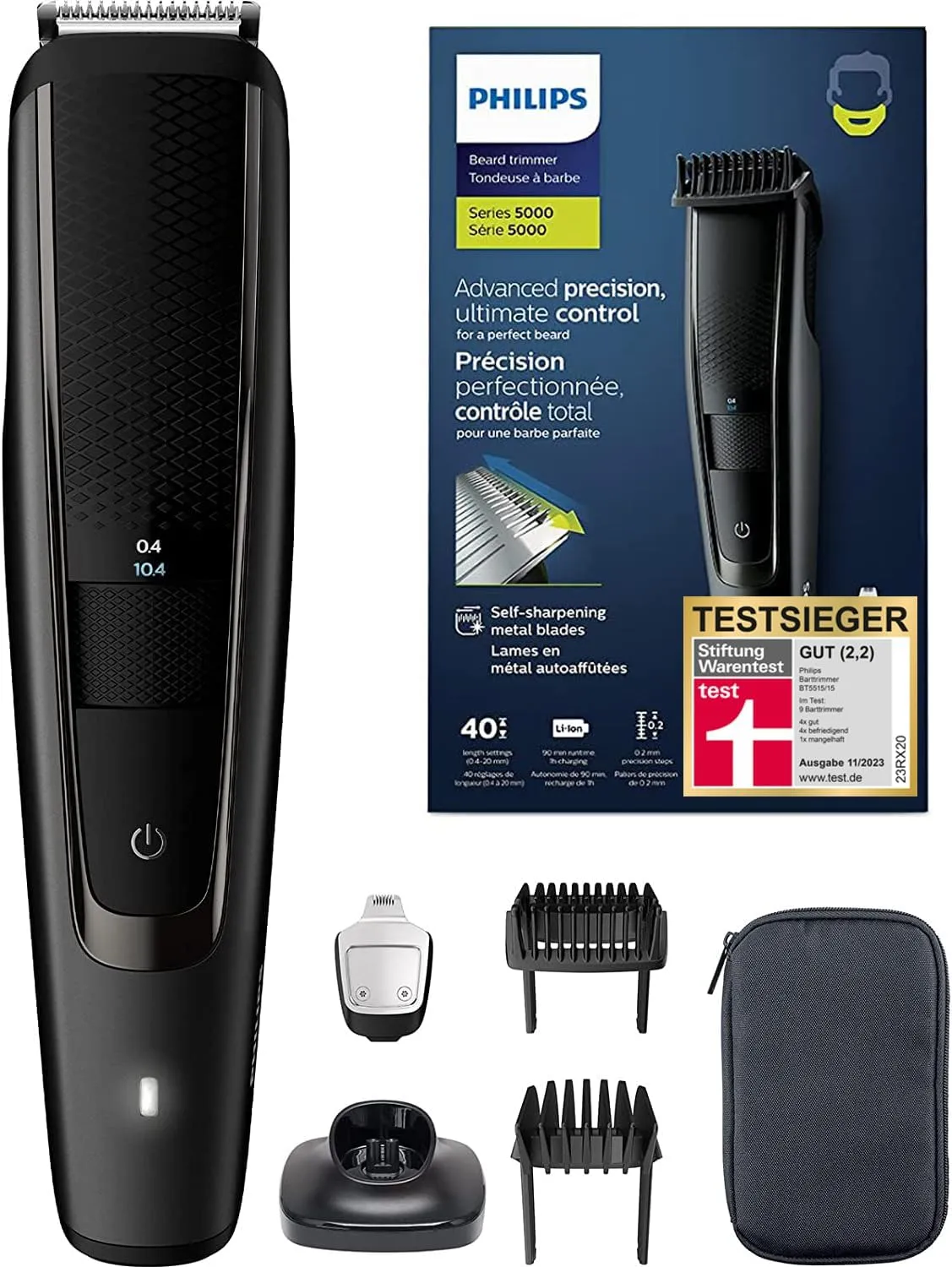 Bild von Philips BT5515 Barttrimmer mit 40 Längeneinstellungen und 90 Minuten Akkulaufzeit