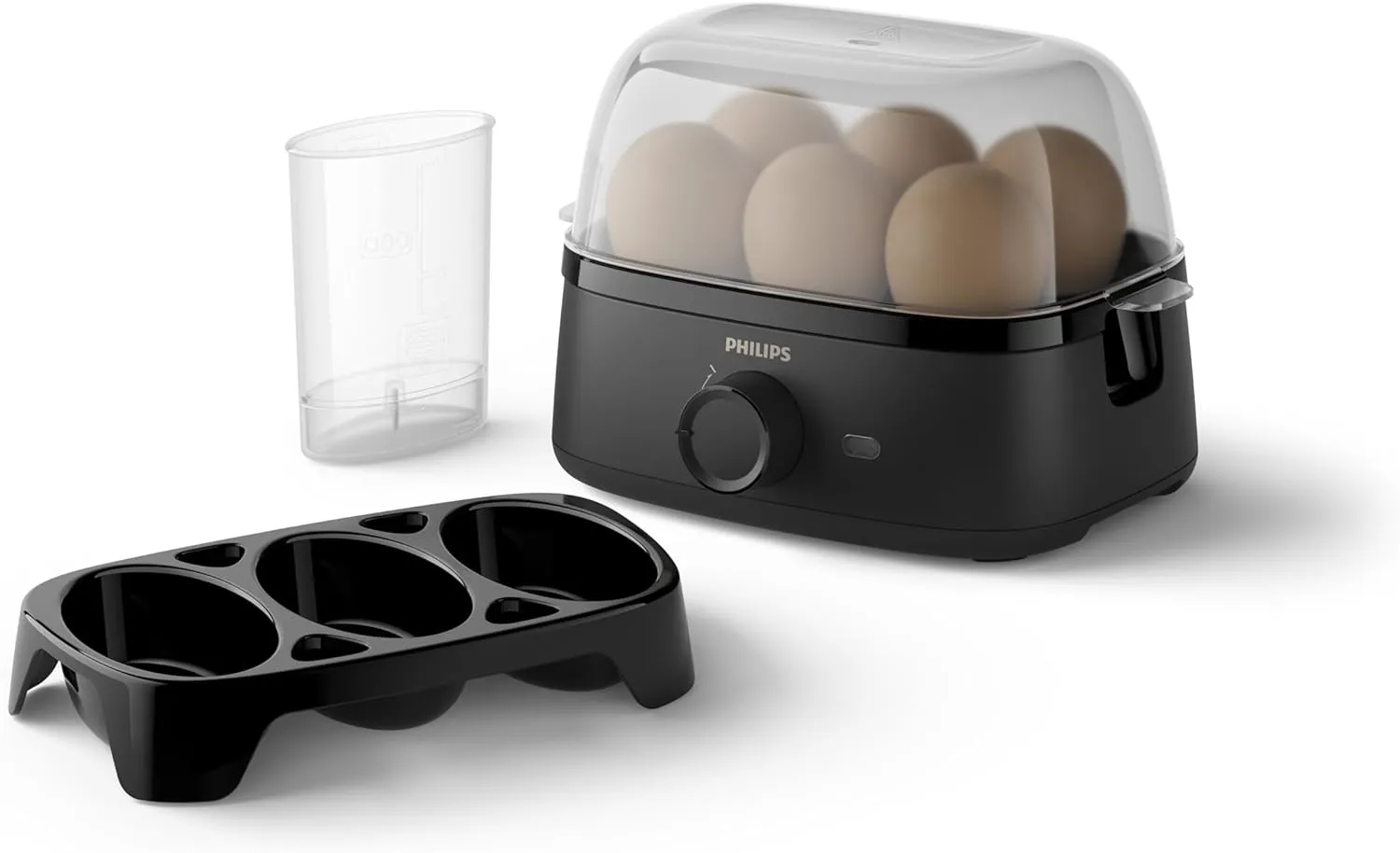 Bild von Philips HD9137/90 Eierkocher für bis zu 6 Eier mit Pochierschale und Eierstecher, 400 Watt Leistung