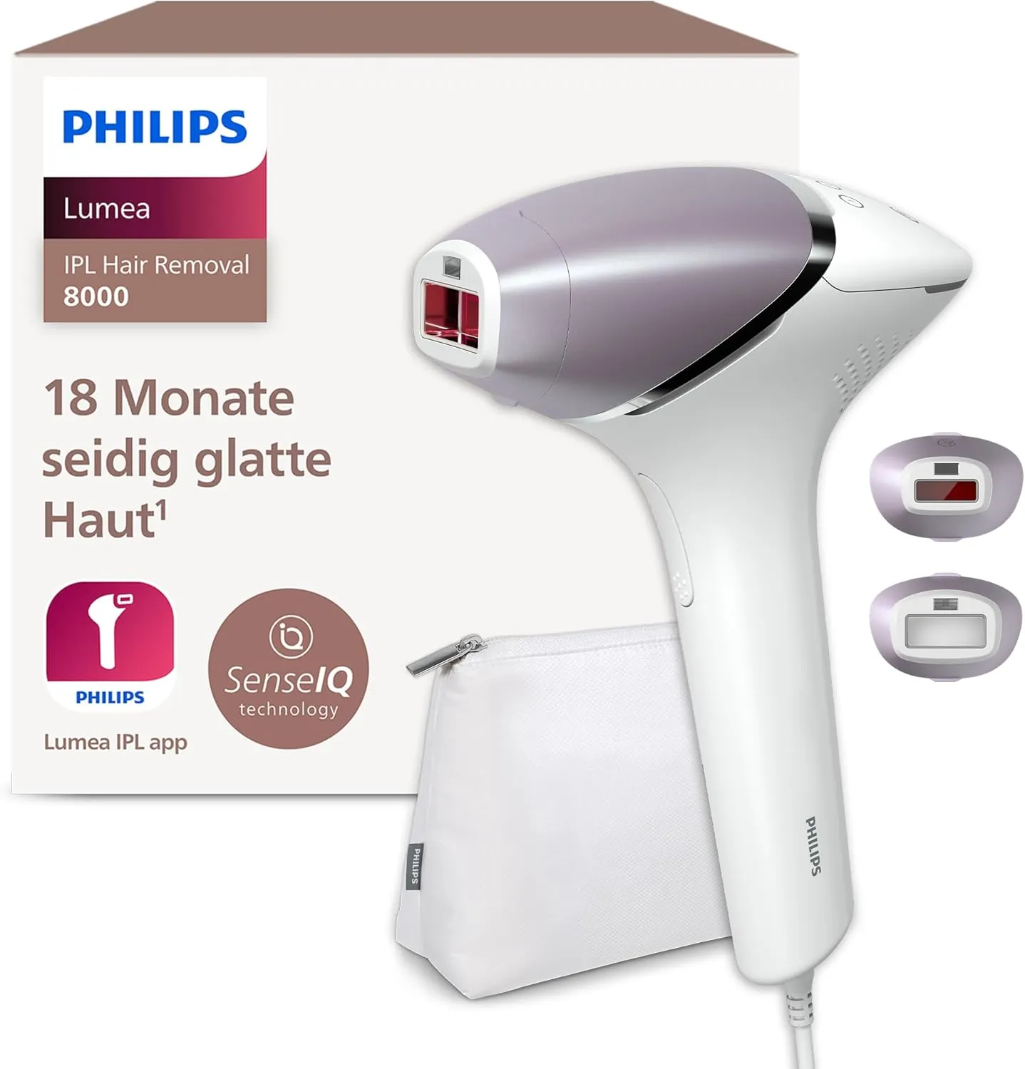 Bild von Philips Lumea BRI944/00 Haarentfernungsgerät der 8000 Serie mit SenseIQ Technologie und 2 Aufsätzen für Körper und Gesicht