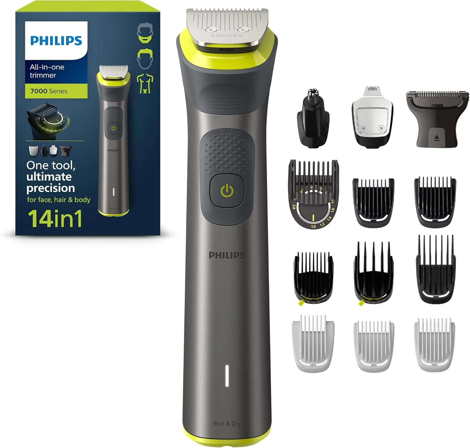Bild von Philips Multigroom Series 7000 MG7930/15 All-in-One-Trimmer mit 14 Funktionen und 21 Längeneinstellungen von 0,5 bis 16 mm