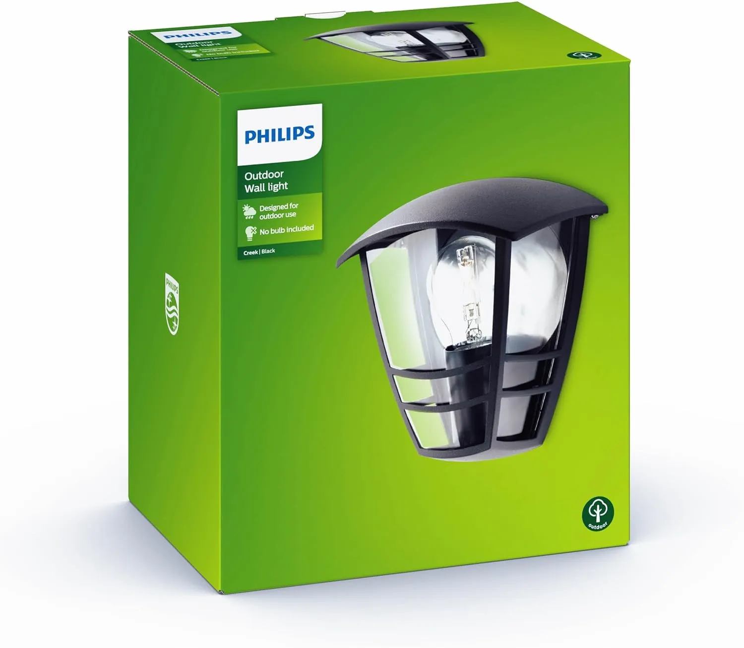 Bild von Philips myGarden Creek Wandleuchte in Schwarz mit 60 Watt