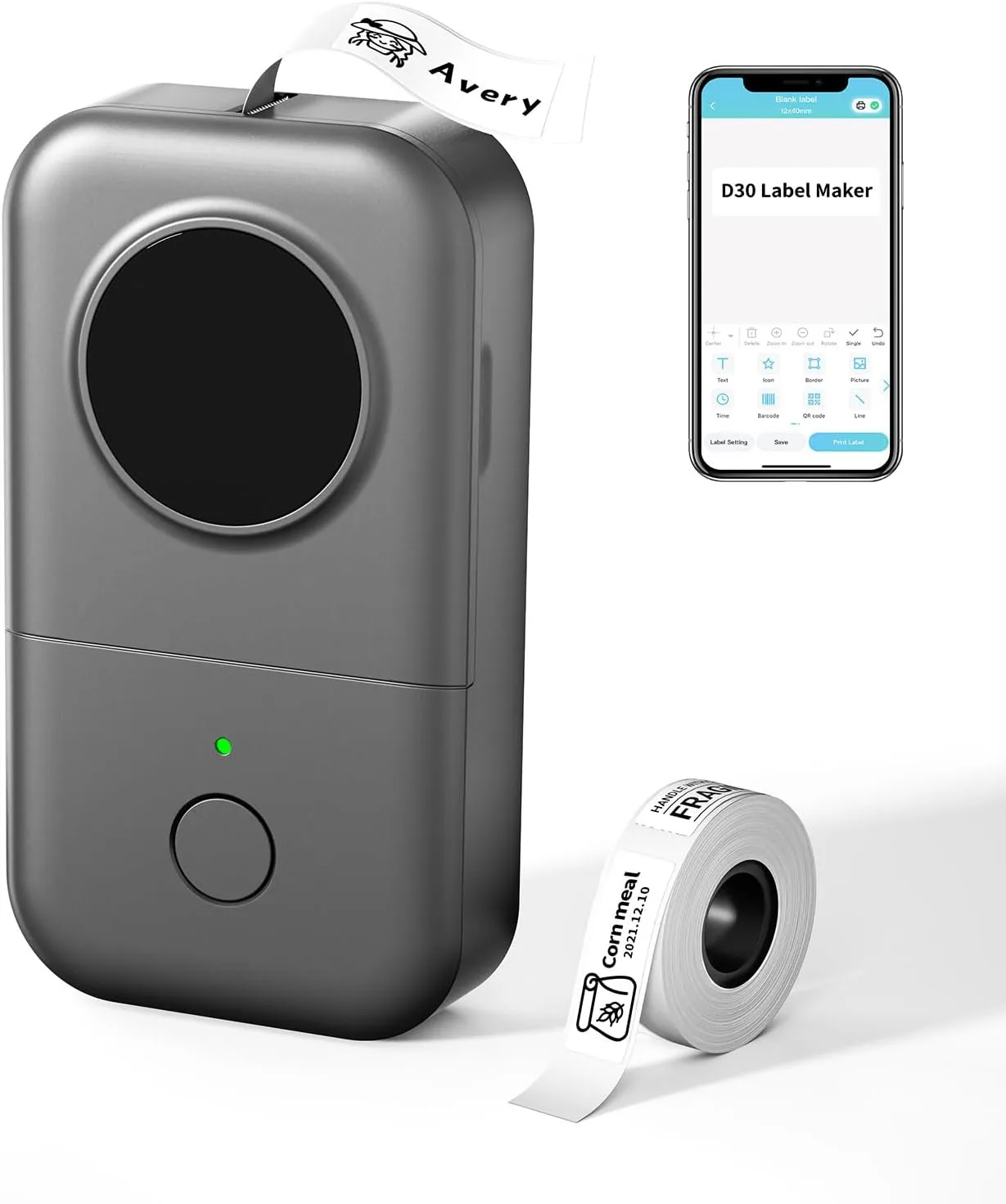 Bild von Phomemo D30 tragbarer Bluetooth Etikettendrucker in Grau