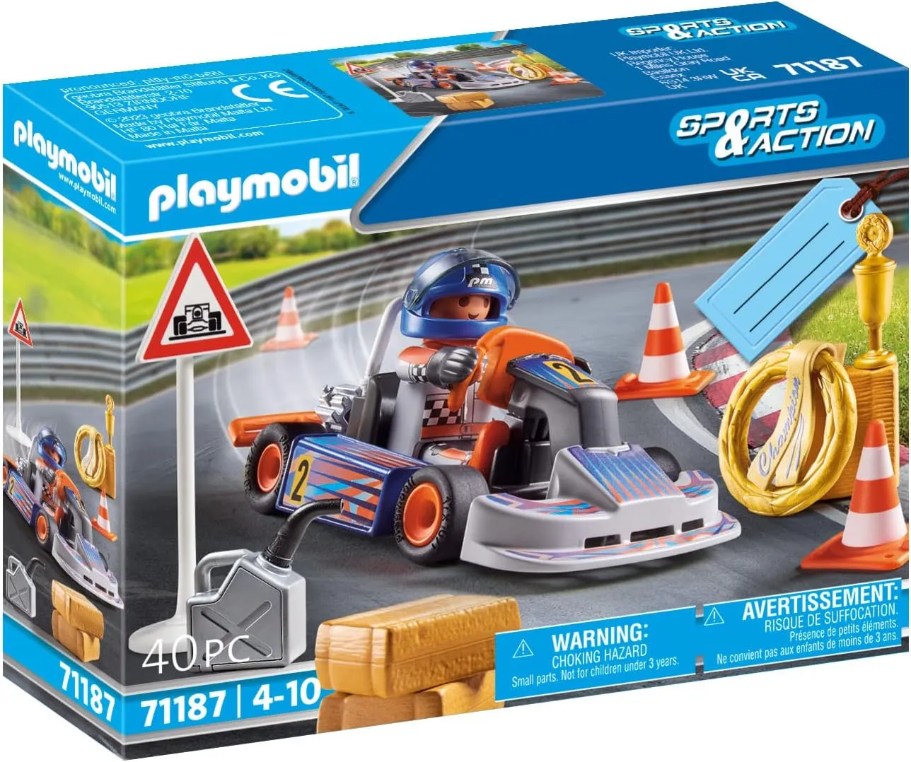 Bild von PLAYMOBIL Racing Cart Set 71187 mit Siegeskranz und Zubehör für Kinder ab 4 Jahren