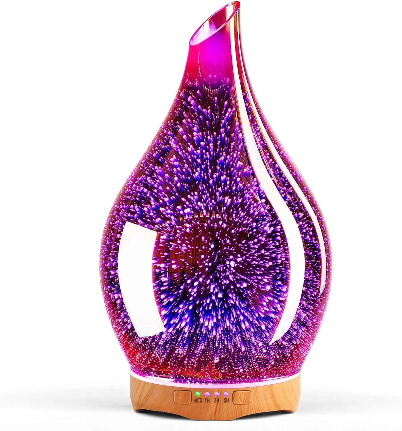 Bild von Porseme 280ml Aroma Diffuser mit 3D Ultraschall, leise, 7 Farbwechsel-LEDs und Timer, BPA-frei für Wohnung und Yoga
