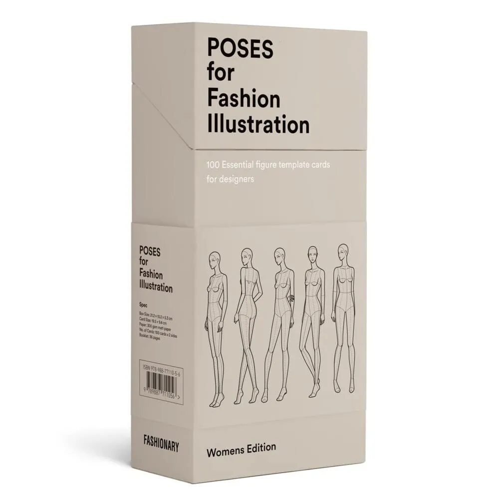 Bild von Poses for Fashion Illustration Kartenset mit 100 wichtigen Figurenvorlagen für Designer