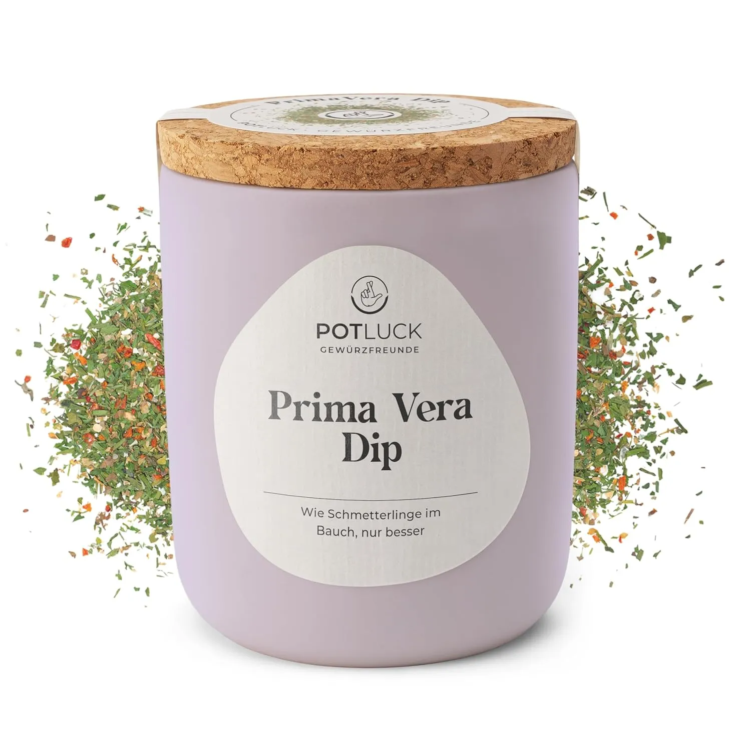 Bild von POTLUCK PrimaVera Dip Gewürzmischung in Keramiktopf mit 45 g für Kräuterbutter, Dips und Dressings