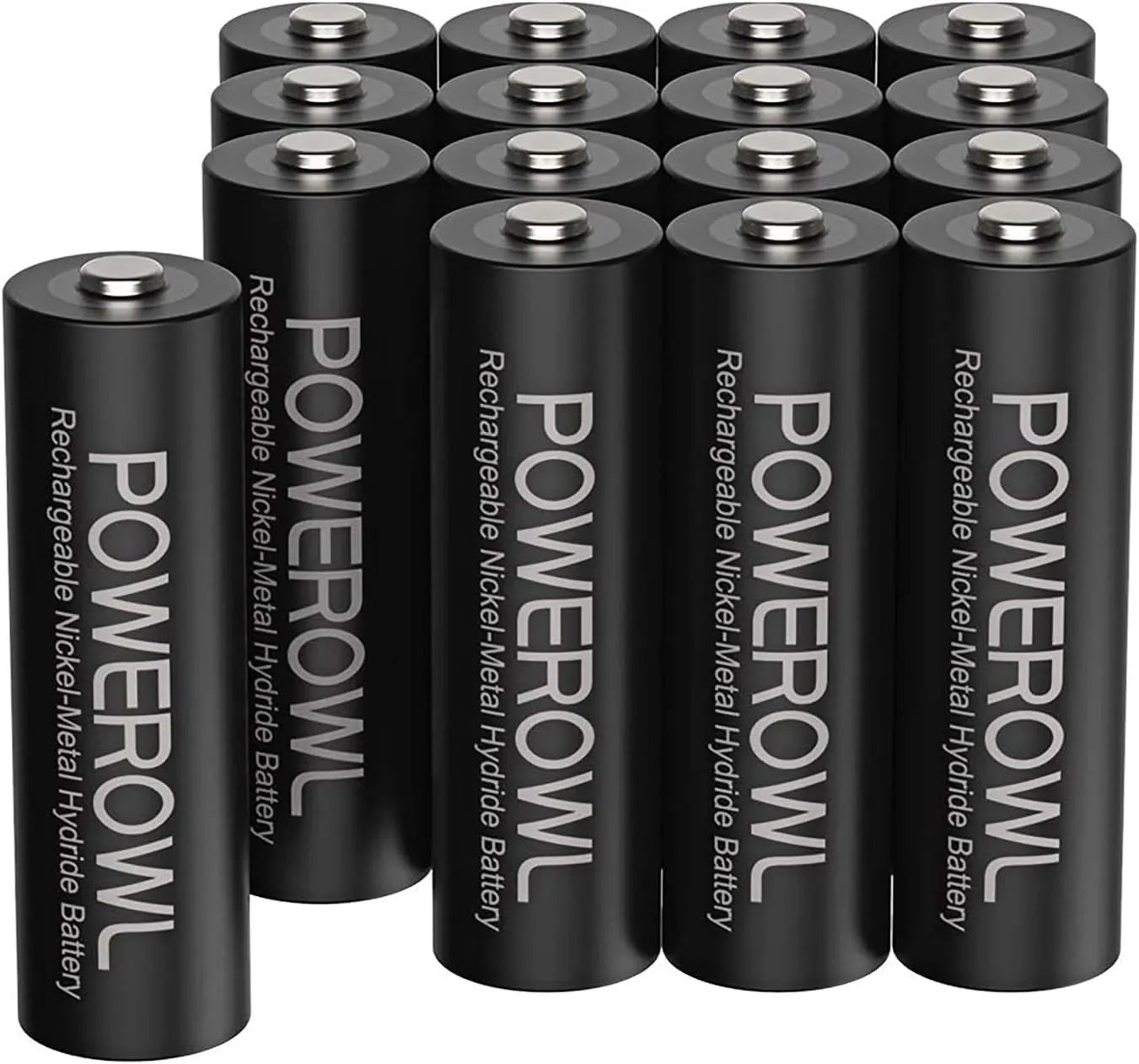 Bild von POWEROWL 16er Set wiederaufladbare AA Akkus mit 2800 mAh und geringer Selbstentladung
