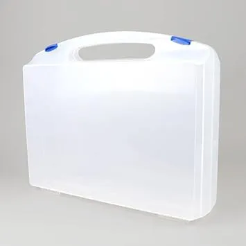Bild von Präsentationskoffer K2007 mit Klickverschluss und transparentem Design, Maße 37,8 x 31,9 x 11 cm