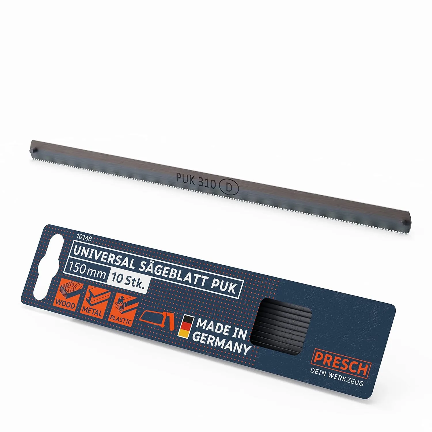 Bild von Presch Universalsägeblatt Set mit 10 Stück, 150 mm für Holz, Metall und Kunststoffe