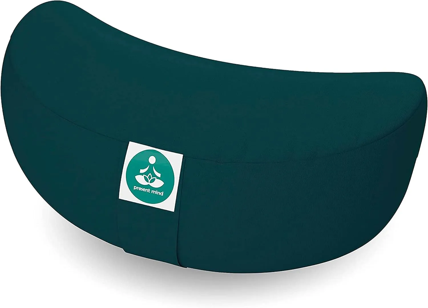 Bild von Present Mind Zafu Yoga Kissen in Halbmondform mit 15 cm Sitzhöhe aus 100% natürlicher Baumwolle, waschbarer Bezug, ideal für Yin Yoga, hergestellt in der EU