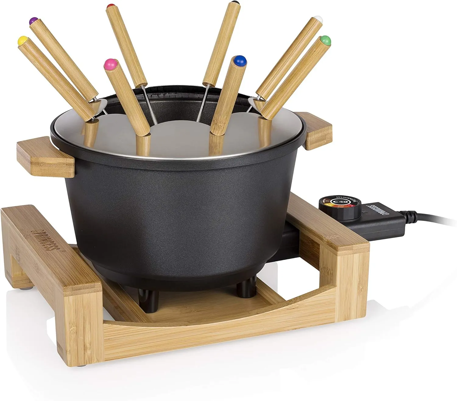 Bild von Princess 173025 Bambus Fondue für bis zu 8 Personen mit 800 Watt und 1,5 Litern Fassungsvermögen