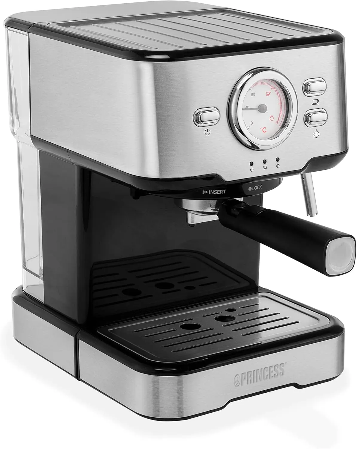 Bild von Princess 249415 Kapselmaschine für Nespresso Kapseln und gemahlenen Kaffee mit 20 Bar Pumpe und 1,5 Litern Volumen, 1100 Watt