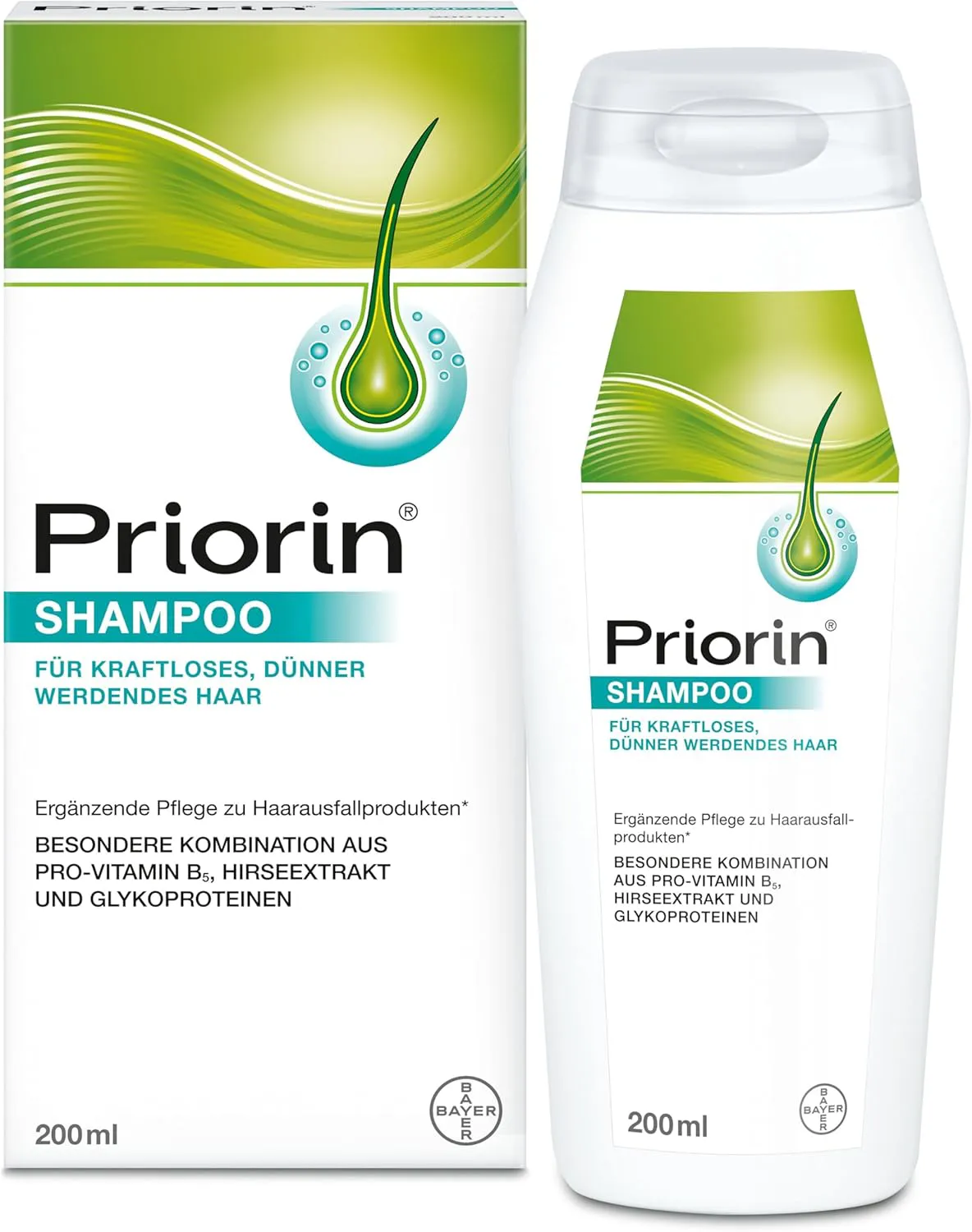 Bild von Priorin Shampoo 200 ml zur Stärkung von kraftlosem und dünner werdendem Haar, paraben- und farbstofffrei