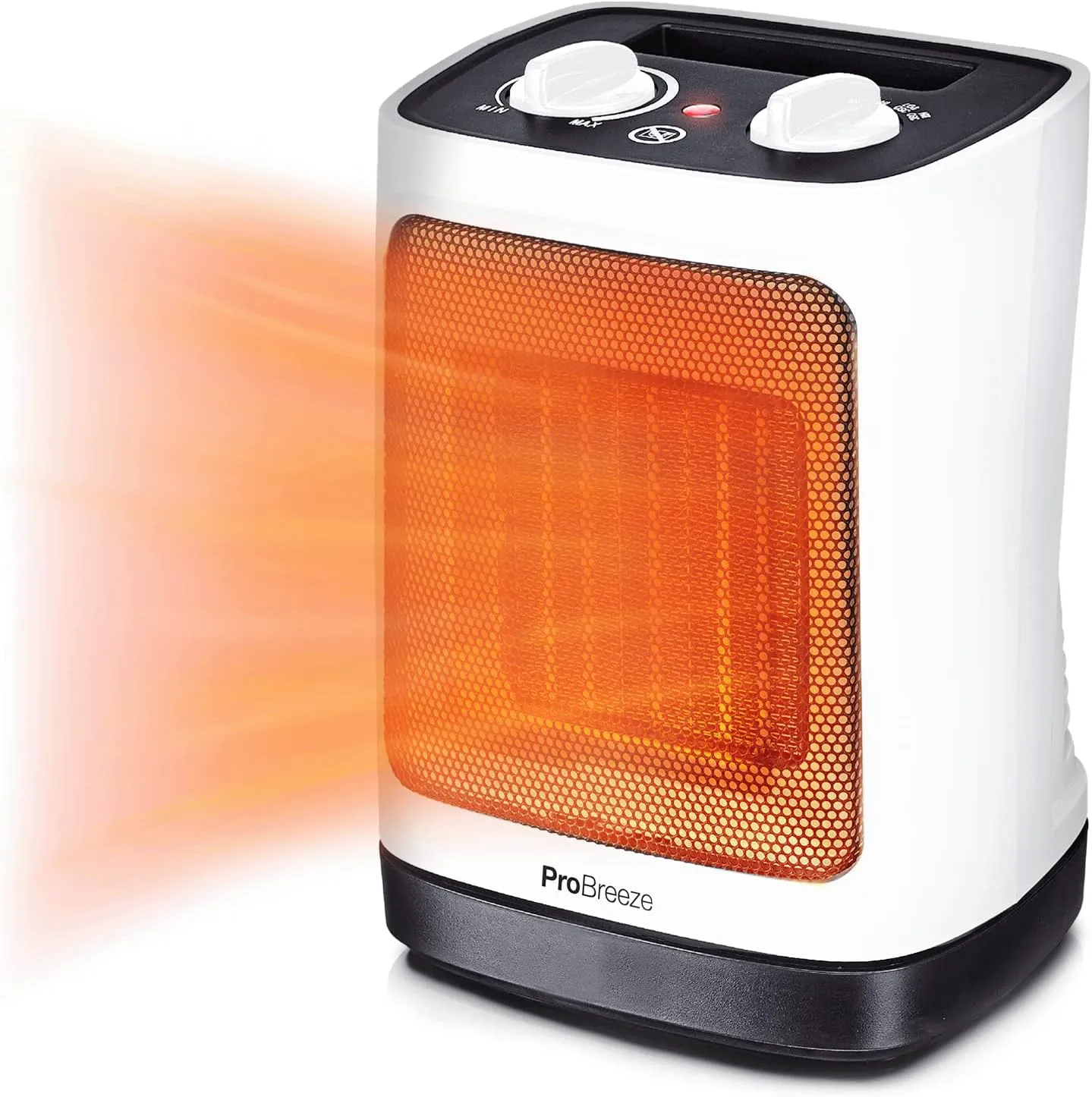 Bild von Pro Breeze 2000W Mini Keramik Heizlüfter in Weiß mit automatischer Oszillation und zwei Leistungsstufen, leise und energiesparend für Wohnzimmer, Büro und Terrasse
