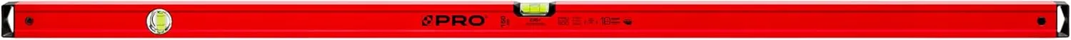 Bild von PRO600 Wasserwaage 150 cm mit ergonomischem Profil und Anti Shock Endkappen in Rot