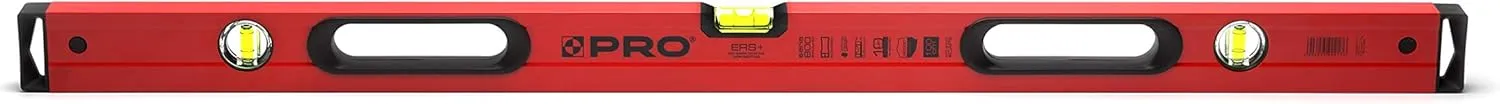 Bild von PRO800 Wasserwaage 100 cm mit ergonomischem Profil und Anti Shock Endkappen in Rot