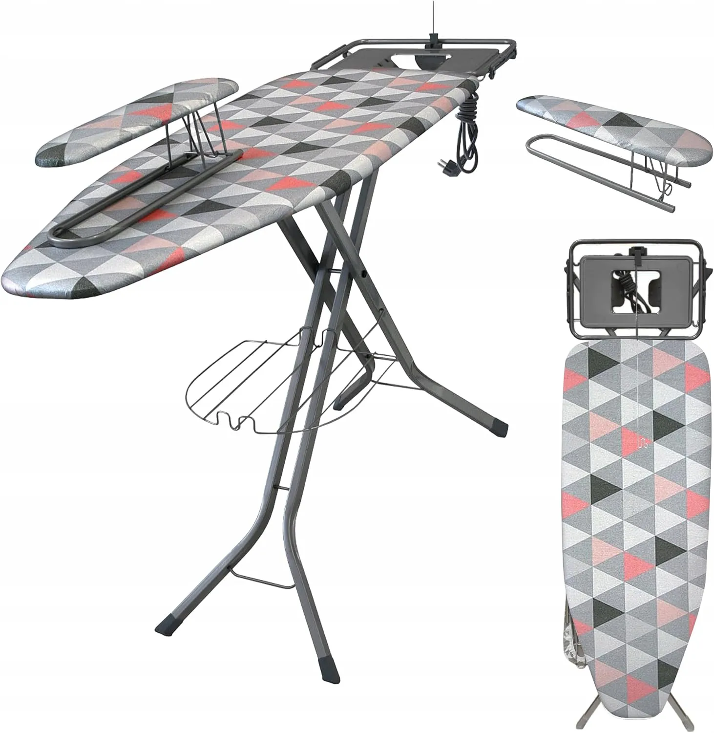 Bild von Professionelles Bügelbrett 140x48 cm für Dampfbügeleisen mit Griffband und Antennenverlängerung